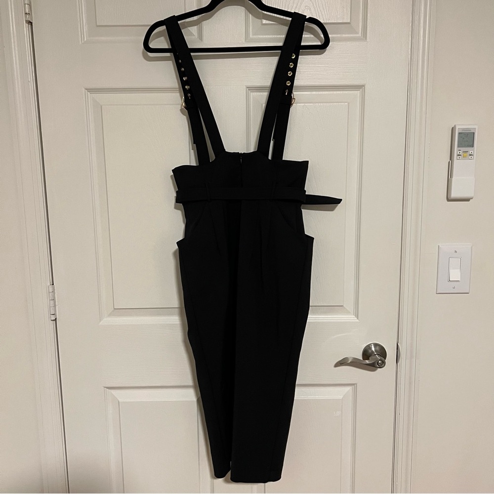 BGL Elegant High Waisted Buckle Suspender Black Pencil Skirt NWOT - Picture 3 of 3